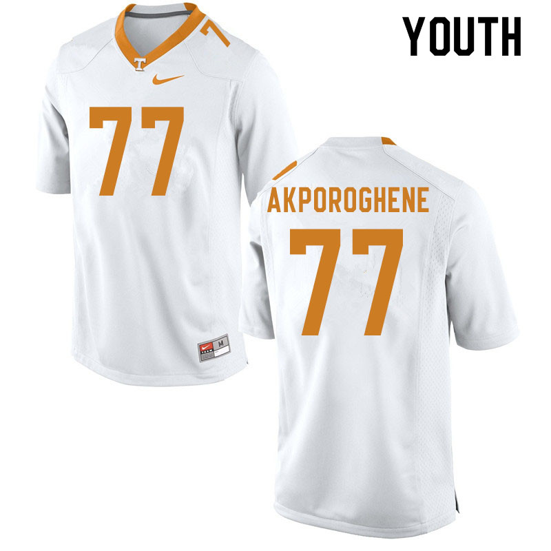 Youth #77 Chris Akporoghene Tennessee Volunteers College Football Jerseys Sale-White - Click Image to Close